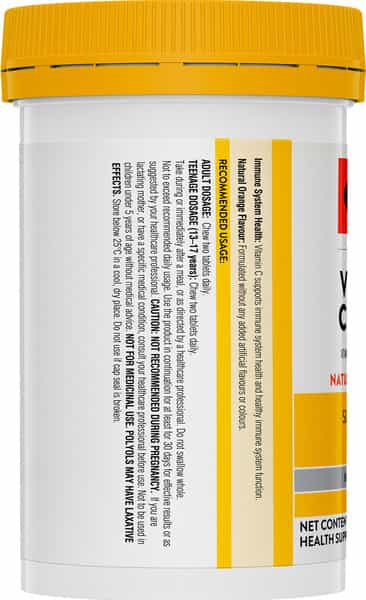 Swisse Ultiboost Vitamin C Chewable Tablets For Immunity Natural Orange Flavour - 110 Tablets