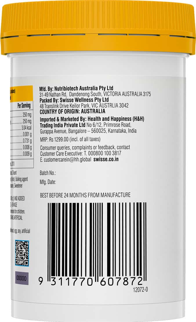 Buy SWISSE ULTIBOOST VITAMIN C CHEWABLE TABLETS FOR IMMUNITY NATURAL