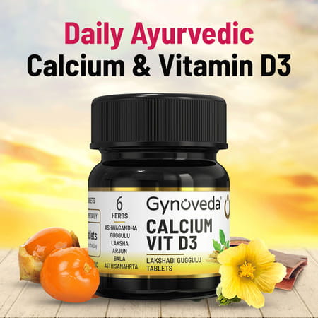Gynoveda Women 30+ Calcium Vitamin D3 With Magnesium. Sports Workout Recovery - 60 Tablets