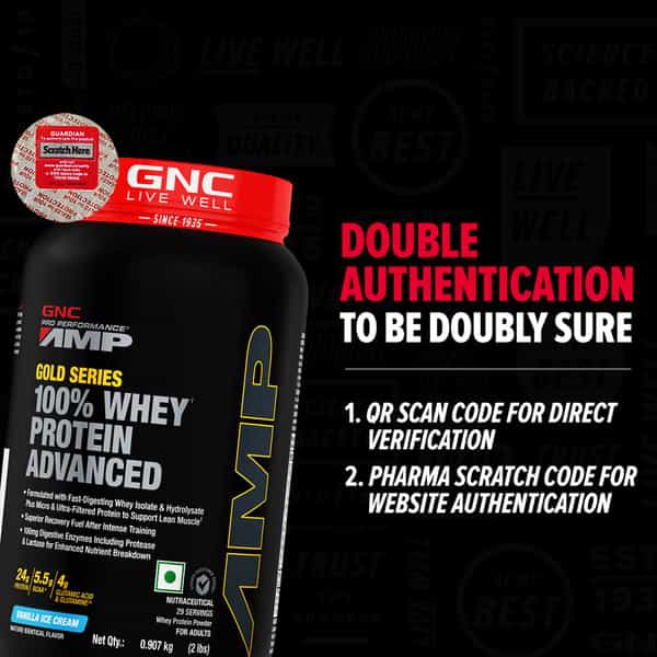 Gnc Amp Gold Series 100% Whey Protein Advanced (Vanilla | 2 Lbs)