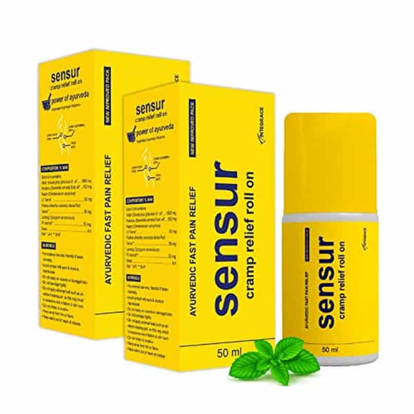 Sensur Ayurvedic Cramp Relief Roll On - 2 X 50Ml (Pack Of 2)| Fast & Safe Relief