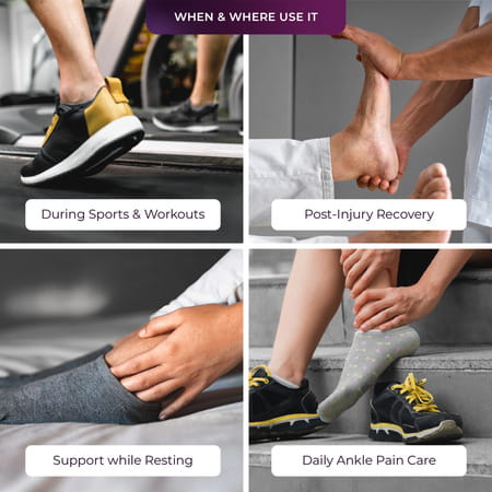 Betterhood Ankle Support Brace With Zerobulk Max Stability Design (Size L | Uk 8-11 | Pack Of 2)