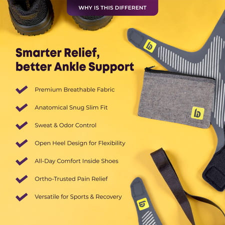 Betterhood Ankle Support Brace With Zerobulk Max Stability Design (Size L | Uk 8-11 | Pack Of 2)