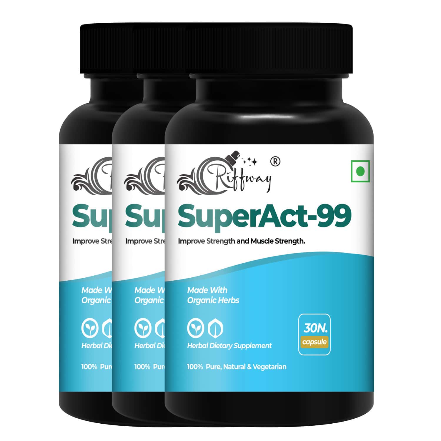 Super Act Wellness Capsule For Men | Heighten Energy | Power & Immunity 100% Ayurvedic (90 Capsules)