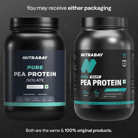 Nutrabay Pure 100% Pea Protein Isolate Unflavoured - 1kg