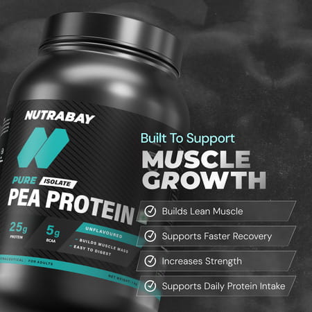 Nutrabay Pure 100% Pea Protein Isolate Unflavoured - 1kg