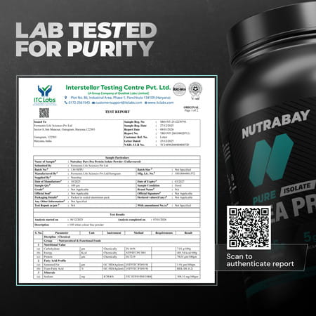 Nutrabay Pure 100% Pea Protein Isolate Unflavoured - 1kg