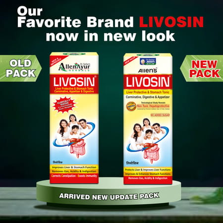 Allen Laboratories Livosin Liver Protective & Stomach Tonic Liquid (200 Ml X 4 Packs)