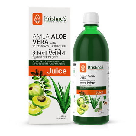 Krishna'S Amla Aloe Vera Wheat-Grass | Haldi & Tulsi Juice - 1 Litre