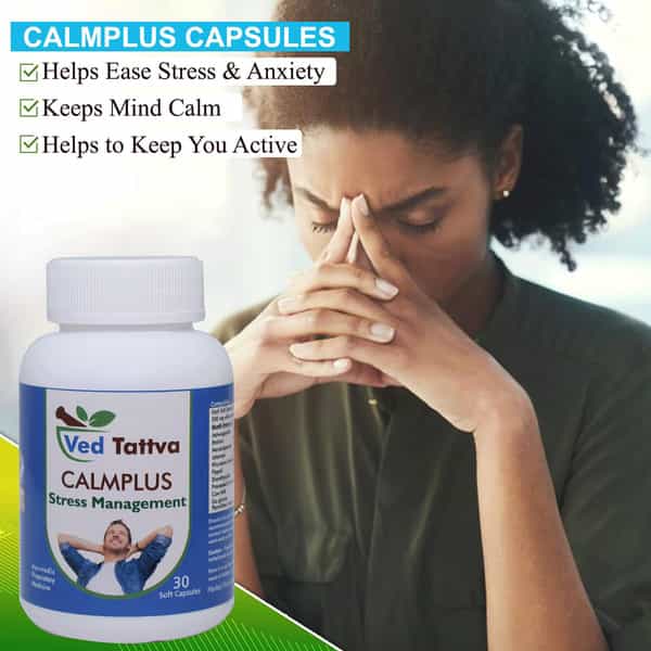 Ved Tattva Calm Plus 30 Capsules Ayurvedic Herbal Formulation For Stress Management Stress Relief