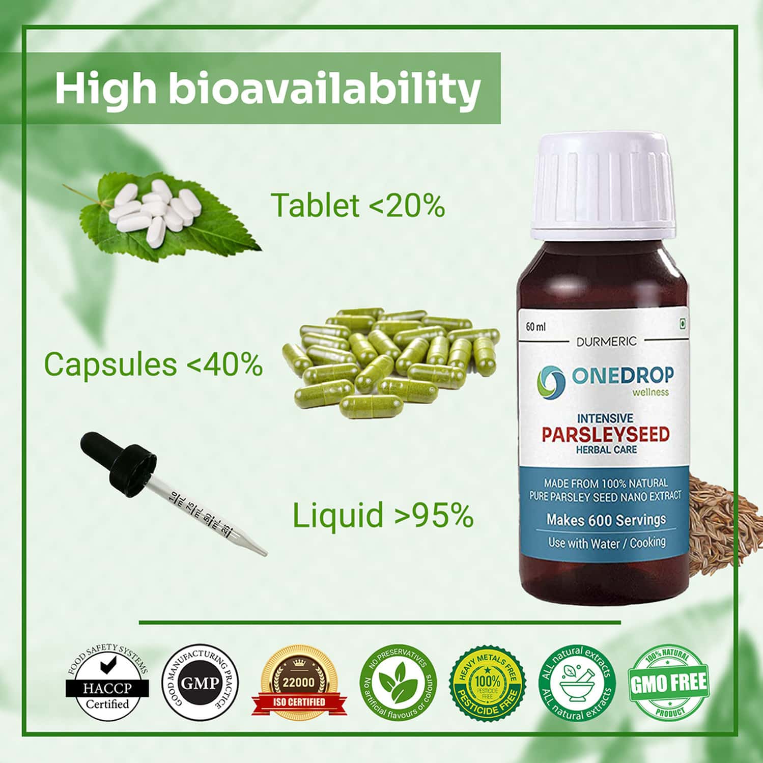 Buy DURMERIC ONEDROP PARSLEY SEED OIL 60 ML Online & Get Upto 60 OFF