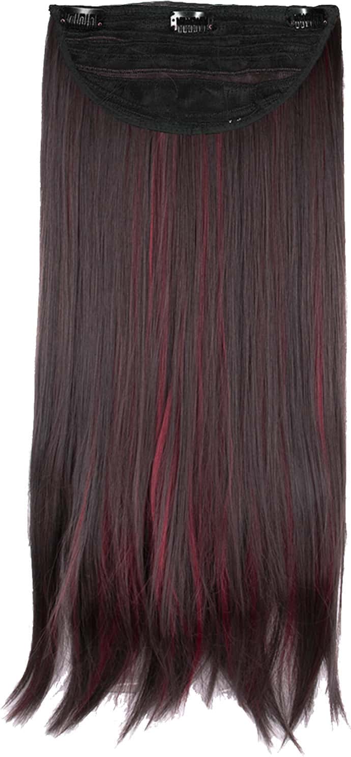 Streak Street Clip-In 18" Burgundy Straight Hair Extensions