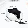 Vissco Travel Ergonomic Neck Pillow With Sleeping Gel Eye Mask, Contoured Memory Foam For Travelling