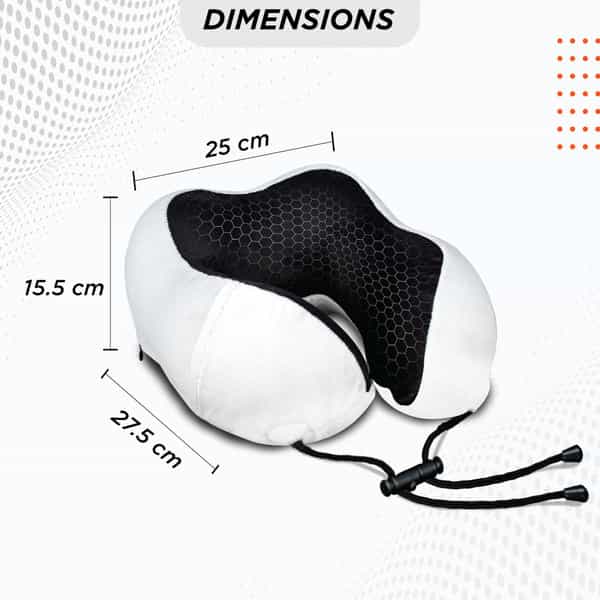 Vissco Travel Ergonomic Neck Pillow With Sleeping Gel Eye Mask, Contoured Memory Foam For Travelling