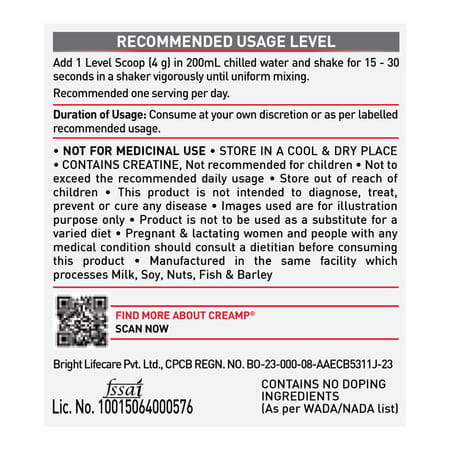 Muscleblaze Micronised Creatine Monohydrate Creamp Powder | Watermelon Kool Aid (30 Servings | 120G)