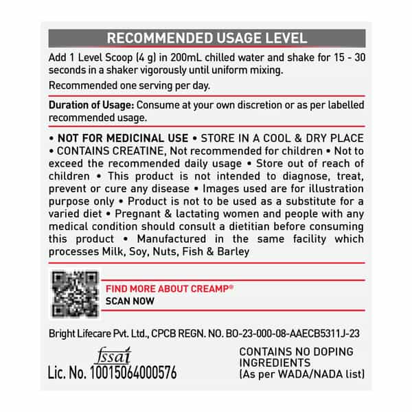 Muscleblaze Micronised Creatine Monohydrate Creamp Powder | Watermelon Kool Aid (30 Servings | 120G)