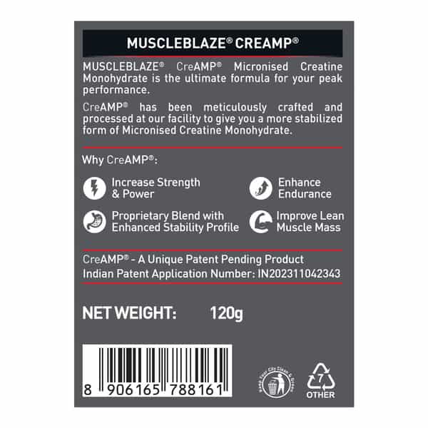 Muscleblaze Micronised Creatine Monohydrate Creamp Powder | Watermelon Kool Aid (30 Servings | 120G)
