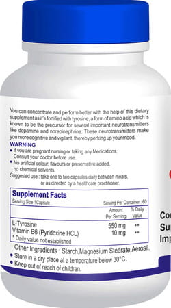 Healthvit L-Tyrosine 550 Mg - 60 Capsules