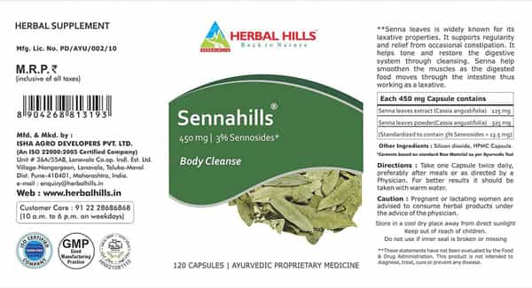 Herbal Hills Sennahills - 120 Capsules - Pack Of 4