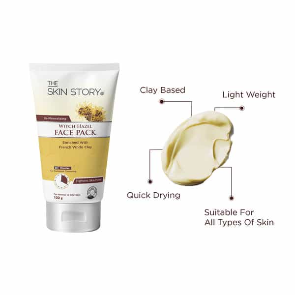 The Skin Story Cleansing Purifying Witch Hazel Face Pack | Minimizes Pores | Oil & Acne Control 100G