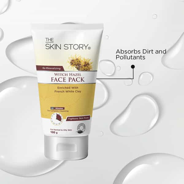 The Skin Story Cleansing Purifying Witch Hazel Face Pack | Minimizes Pores | Oil & Acne Control 100G
