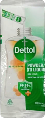 Dettol Original Pine Powder To Liquid Hand Wash Pouch 8 Gm | Buy 12 Get 1 Free