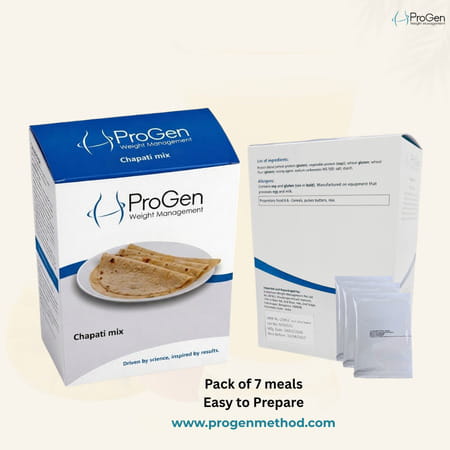 Progen Chapati Mix | 15 G Of High Biological Value Protein Per Meal | Pack Of 7 105 Gm