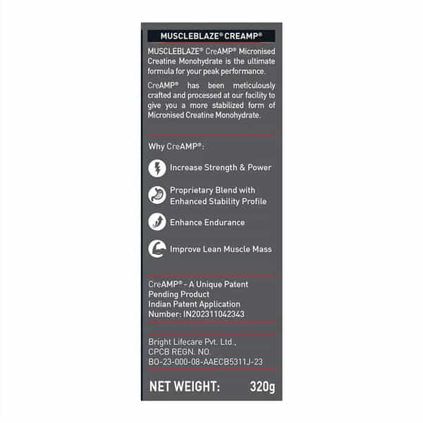 Muscleblaze Micronised Creatine Monohydrate Creamp Powder | Candy Rush (80 Servings | 320G)
