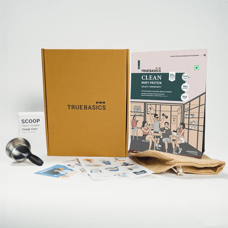 Truebasics Clean Whey Protein Powder Isolate & Concentrate Blend (Chocolate 1kg) | 25g Protein
