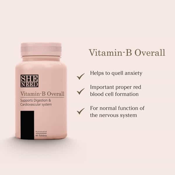 Sheneed Vitamin B Overall Supplements Boosts Digestion & Energy -60 Tablets