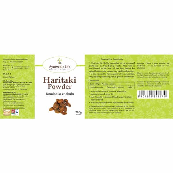 Al-Ayurvedic Life Haritaki Powder 200 Gms Pack Of 4