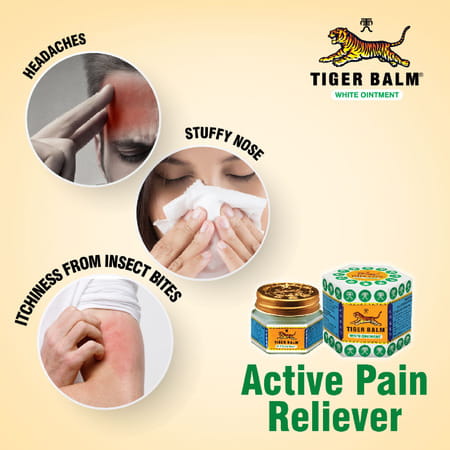 Tiger Balm White Ointment Ayurvedic Pain Relief Balm | 21ml Each | Pack Of 4|
