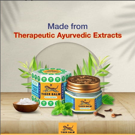 Tiger Balm White Ointment Ayurvedic Pain Relief Balm | 21ml Each | Pack Of 4|