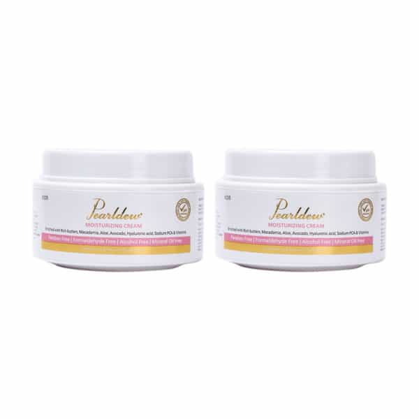 Pearldew Moisturizing Cream 50 Gm | With Almond Oil | Aloe | Avocado | Butters (Pack Of 2)