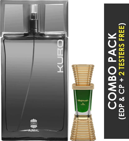 Ajmal Kuro Edp Spicy Perfume 90ml For Men And Majmua Perfume Oil Oriental 10ml For Unisex