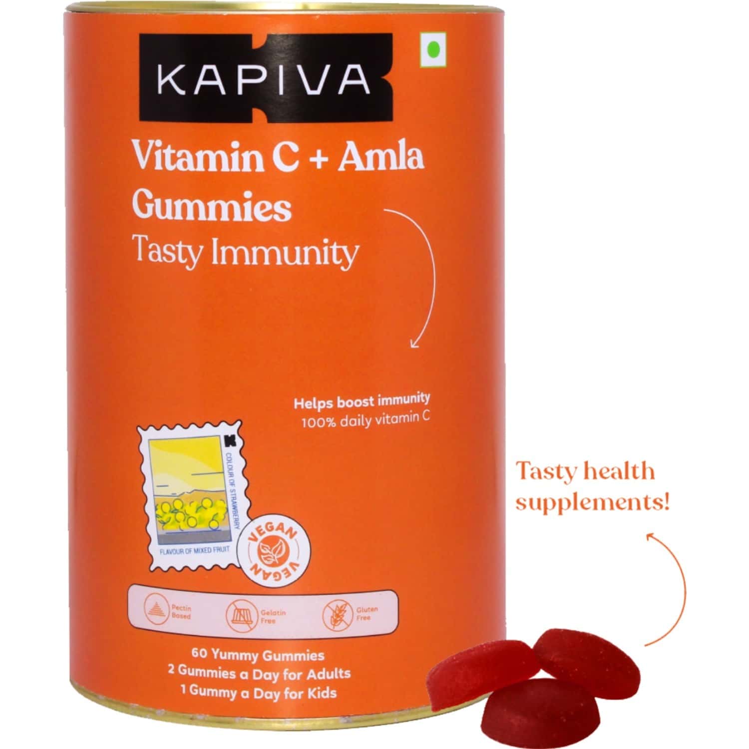 Buy Kapiva Vitamin C + Amla Gummies 2 In 1 Immunity Booster For Kids