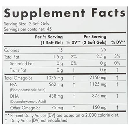 Nordic Naturals Ultimate Omega 2X 2150 Mg Omega 3 Fish Oil + Epa And Dha For Men & Women 90 Softgels