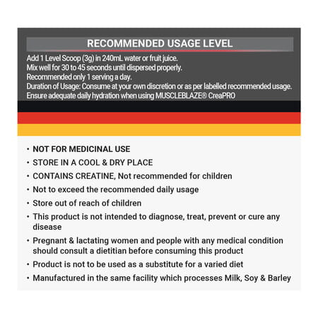 Muscleblaze Creapro Creatine Monohydrate With Creapure (Unflavoured | 33 Servings | 100g)