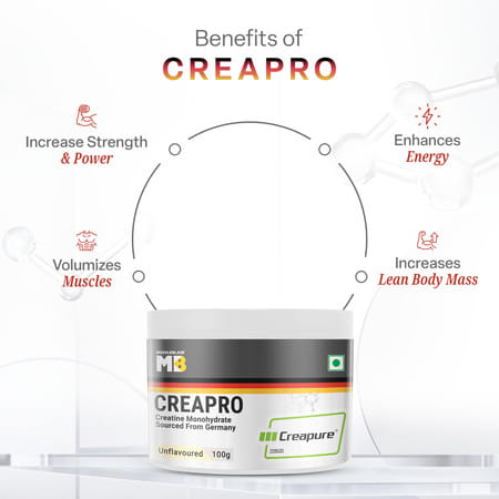 Muscleblaze Creapro Creatine Monohydrate With Creapure (Unflavoured | 33 Servings | 100g)