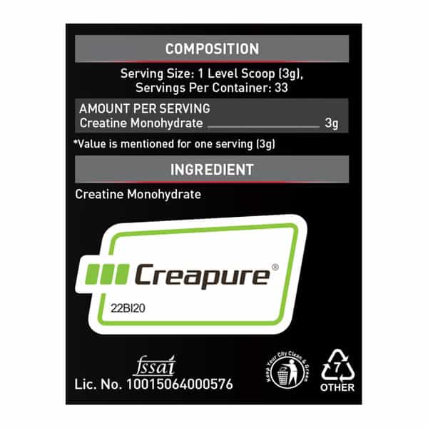 Muscleblaze Creapro Creatine Monohydrate With Creapure (Unflavoured | 33 Servings | 100G)