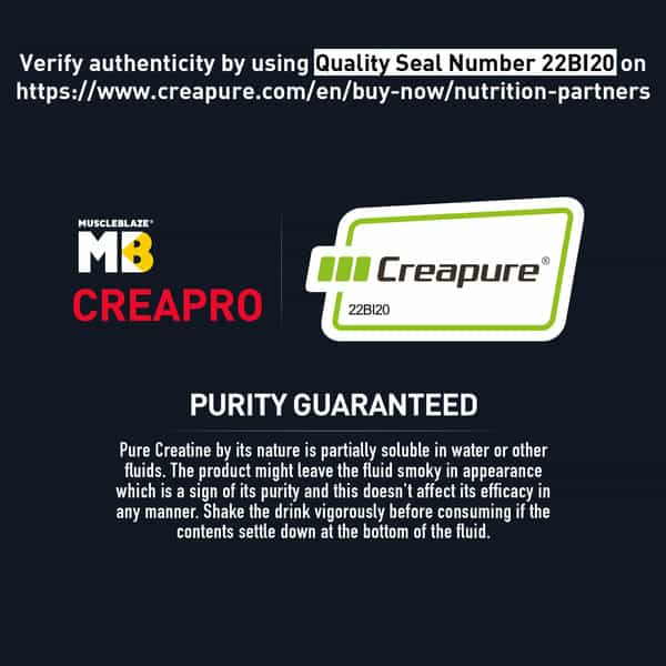 Muscleblaze Creapro Creatine Monohydrate With Creapure (Unflavoured | 33 Servings | 100G)