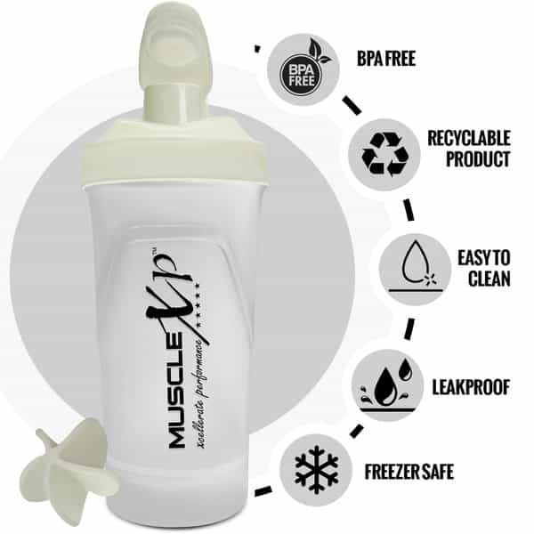 Musclexp Gym Shaker Pro Xp Fitness 700 Ml For Protein Sipper Bottle (White)