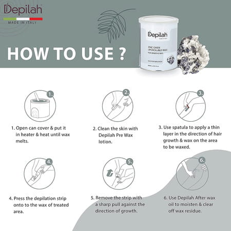 Depilah Zinc Oxide Flavored Wax For Hair Removal All Type Skin- 800ml