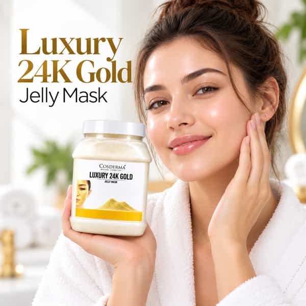 Cosderma Luxury 24K Gold Jelly Mask 650Gm| Mask For Glowing | Radiant & Firm-Looking Skin Glow