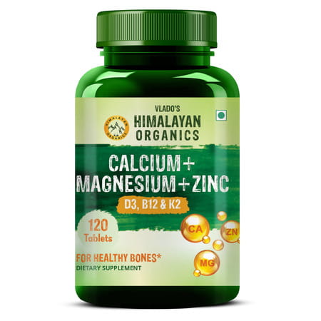 Vlado'S Himalayan Organics Calcium Magnesium Zinc Tablets | Bottle | 120 Count