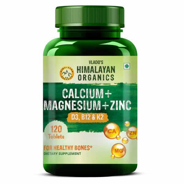 Vlado's Himalayan Organics Calcium Magnesium Zinc Tablets | Bottle | 120 Count