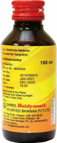 Baidyanath Asli Ayurved Dadimavaleha Syrup With Pomegranate Immunity Booster - 100Ml (3 Pack)