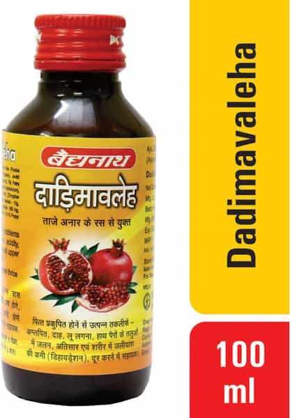 Baidyanath Asli Ayurved Dadimavaleha Syrup With Pomegranate Immunity Booster - 100Ml (3 Pack)