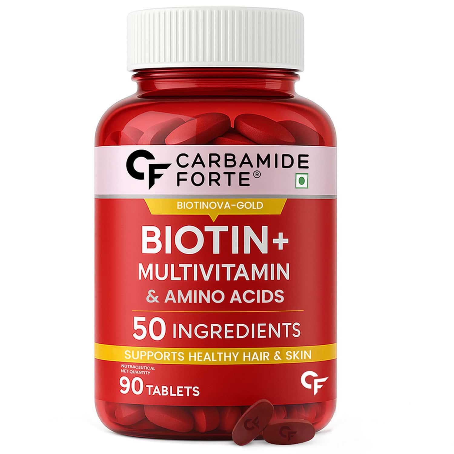 Carbamide Forte Biotin Supplement With 50 Multivitamin Ingredients-90 Tablets