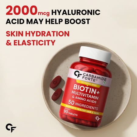 Carbamide Forte Biotin Supplement With 50 Multivitamin Ingredients-90 Tablets